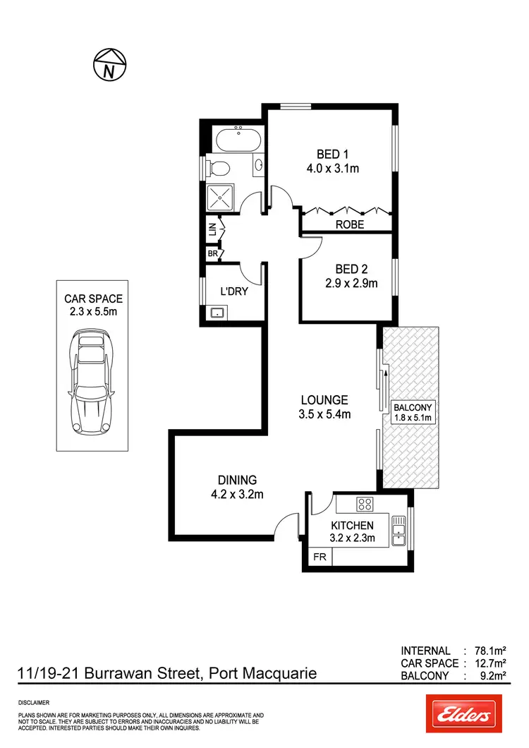 Floorplan of Homely unit listing, 11/19-21 Burrawan Street, Port Macquarie NSW 2444