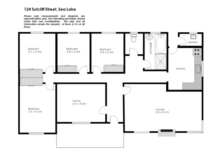 Floorplan of Homely house listing, 124 Sutcliff Street, Sea Lake VIC 3533