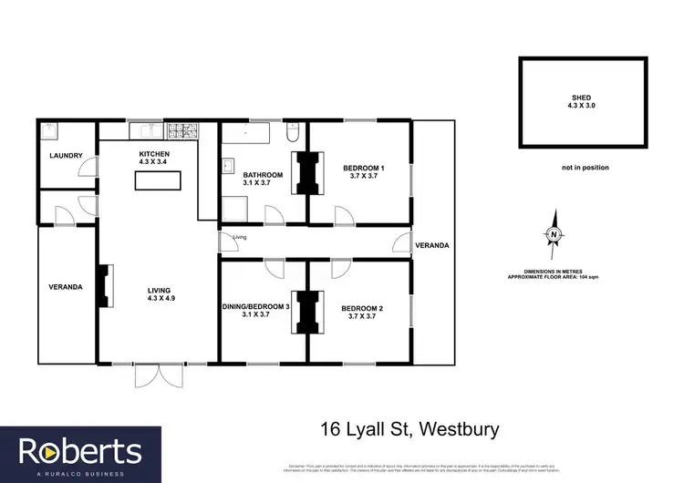 Floorplan of Homely house listing, 16 Lyall Street, Westbury TAS 7303