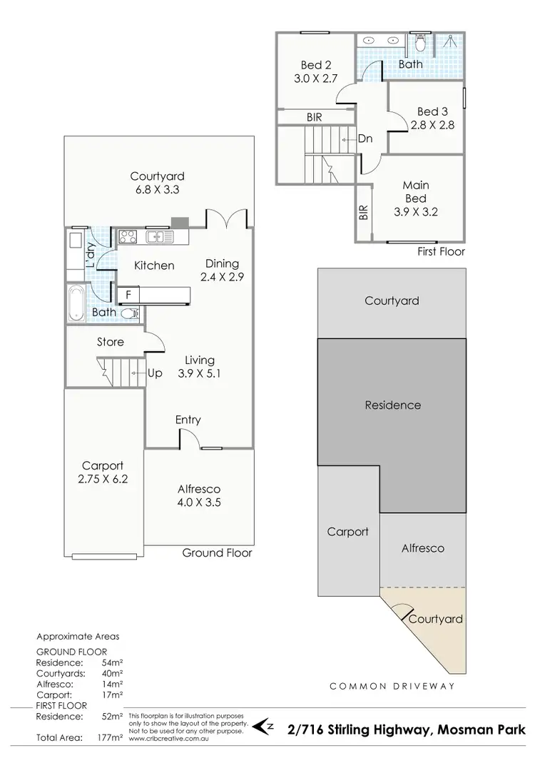 Floorplan of Homely townhouse listing, 2/716 Stirling Highway, Mosman Park WA 6012