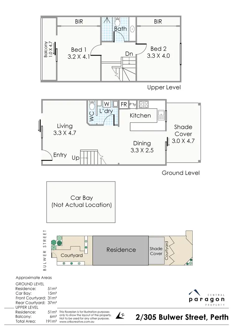 Floorplan of Homely townhouse listing, 2/305 Bulwer Street, Perth WA 6000