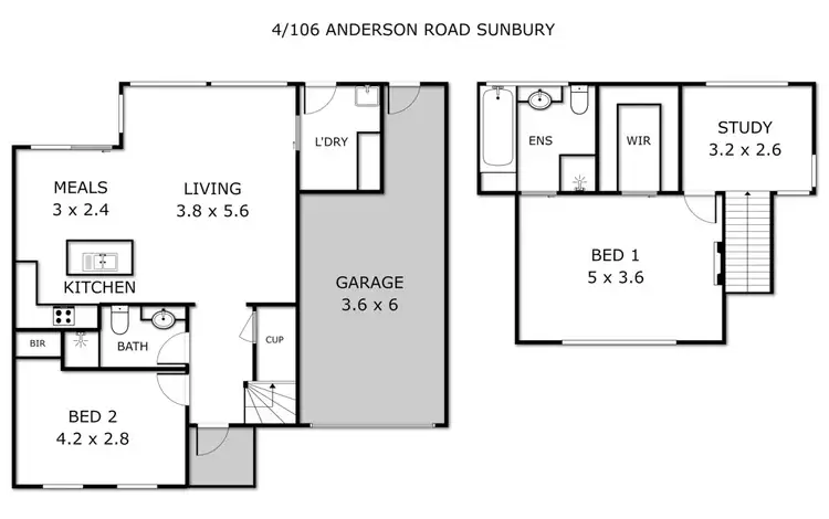 Floorplan of Homely townhouse listing, Unit 4/106 Anderson Road, Sunbury VIC 3429