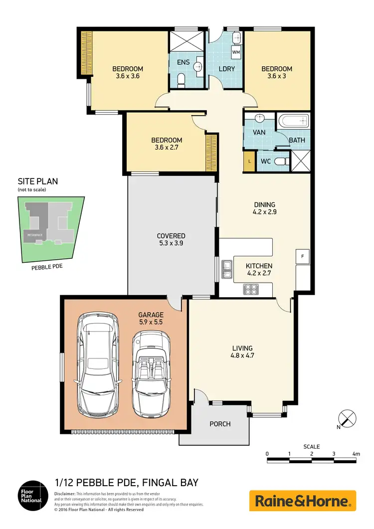 Floorplan of Homely semi-detached listing, 1/12 Pebble Parade, Fingal Bay NSW 2315