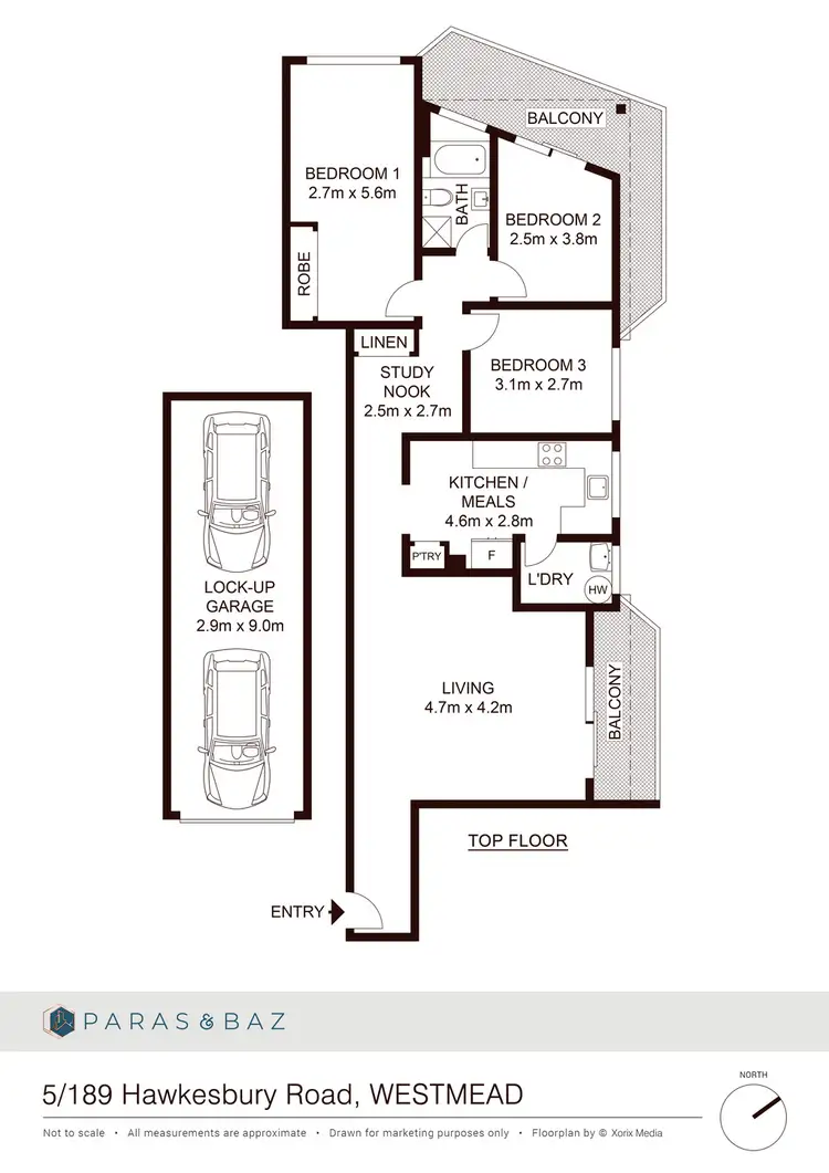Floorplan of Homely unit listing, 5/189 Hawkesbury Road, Westmead NSW 2145