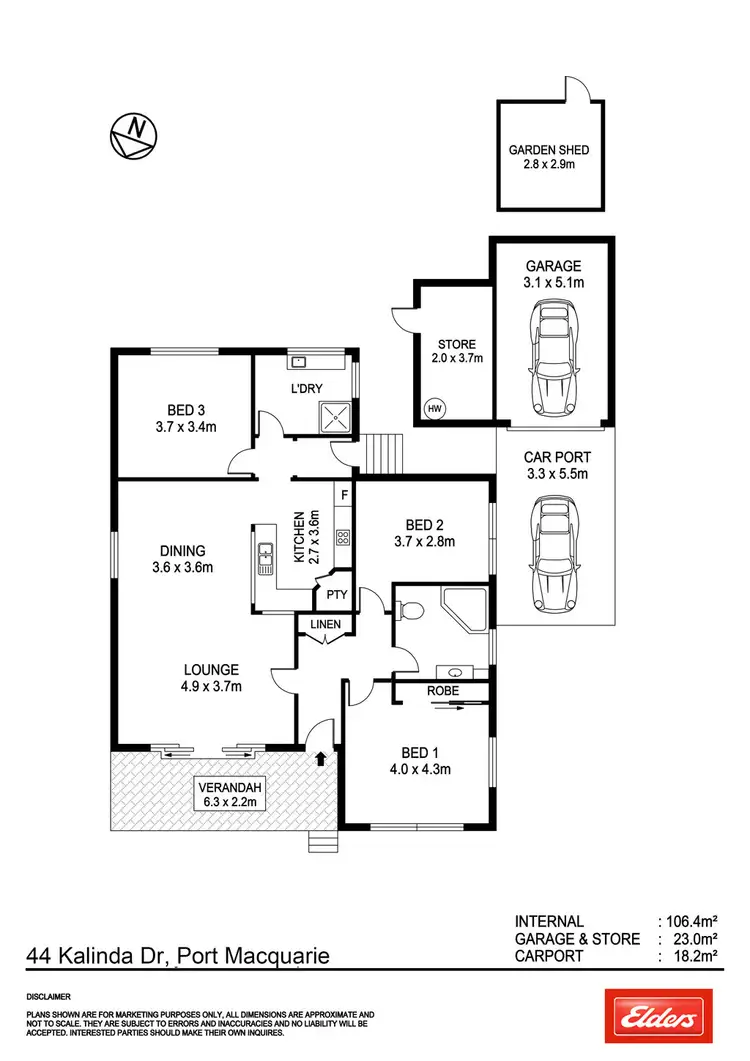 Floorplan of Homely house listing, 44 Kalinda Drive, Port Macquarie NSW 2444