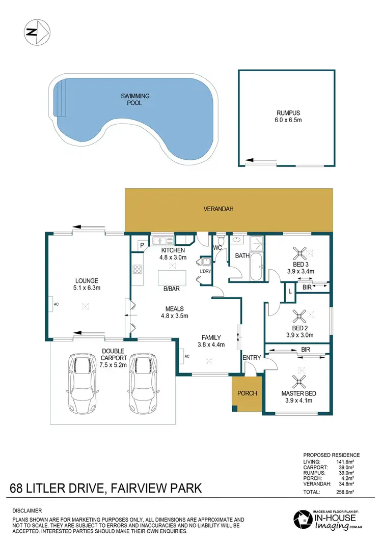 Floorplan of Homely house listing, 68 Littler Drive, Fairview Park SA 5126
