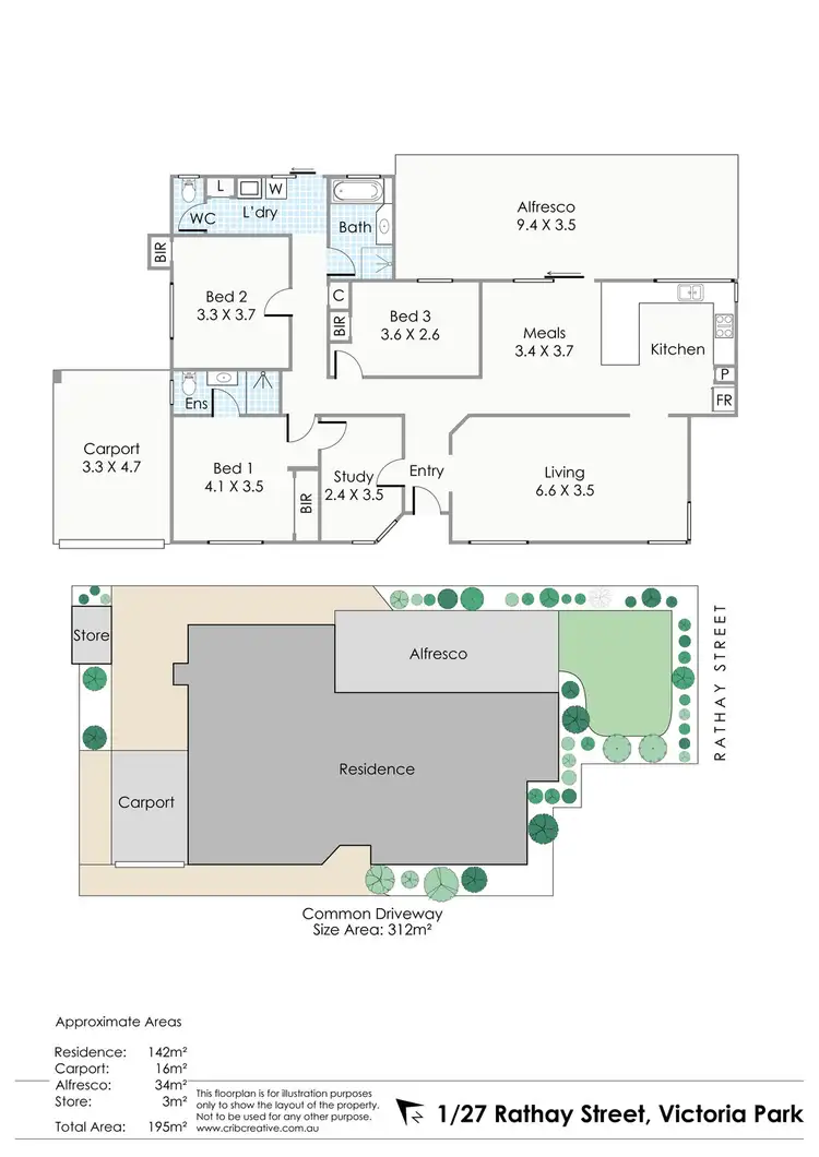 Floorplan of Homely villa listing, 1/27 Rathay Street, Victoria Park WA 6100