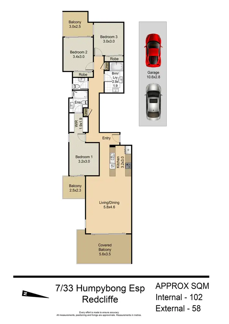 Floorplan of Homely apartment listing, 7/33 HUMPYBONG ESPLANADE, Redcliffe QLD 4020