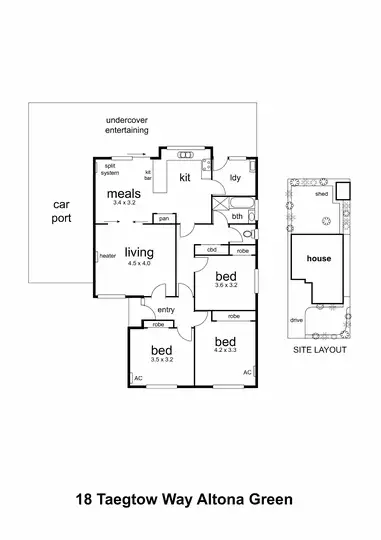 Floorplan of Homely house listing, 18 Taegtow Way, Altona Meadows VIC 3028
