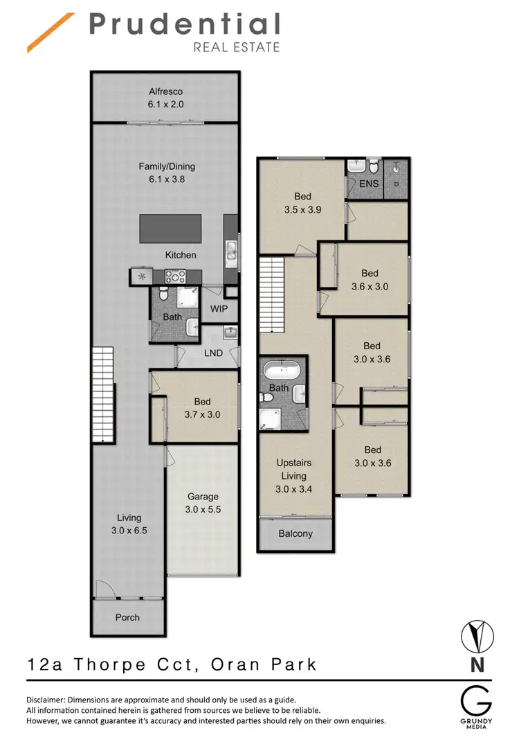Floorplan of Homely semi-detached listing, 12a Thorpe Circuit, Oran Park NSW 2570