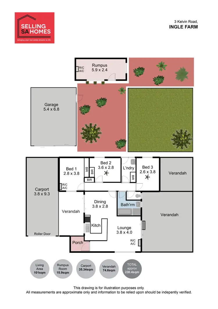 Floorplan of Homely house listing, 3 Kelvin Road, Ingle Farm SA 5098