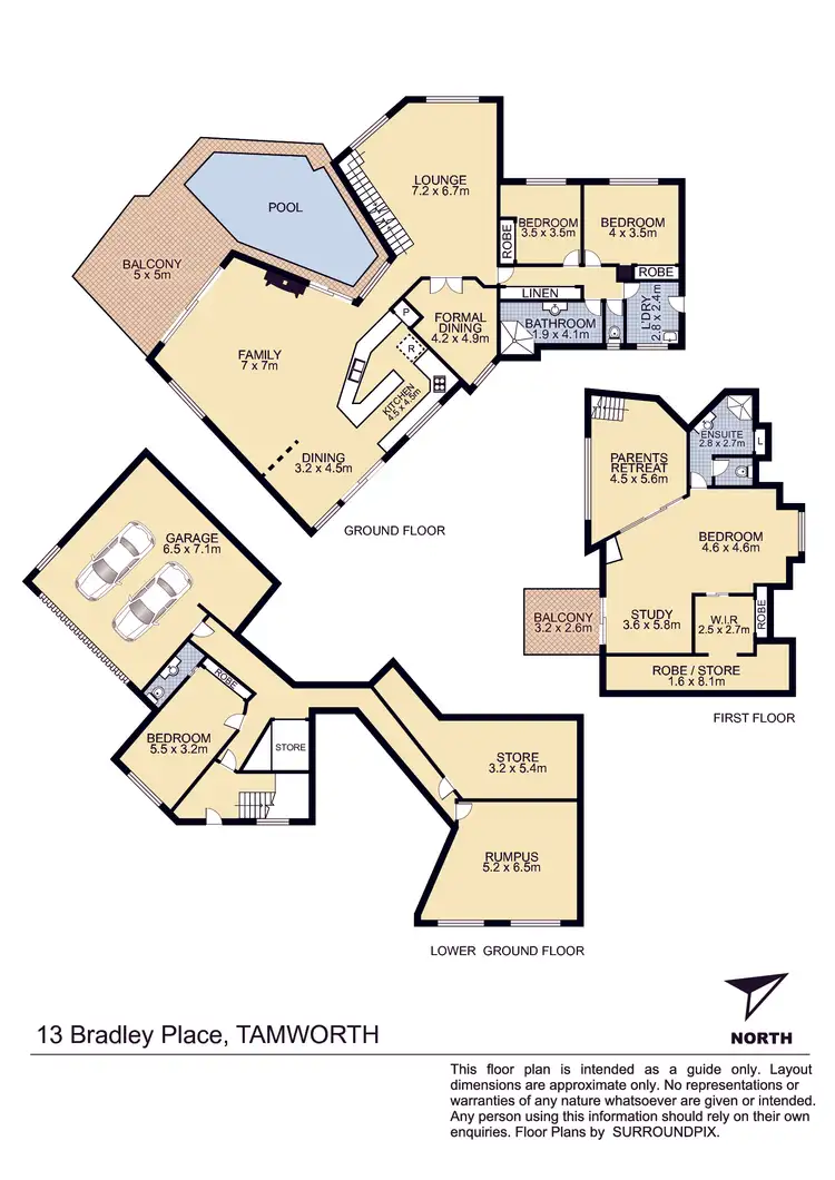 Floorplan of Homely house listing, 13 Bradley Place, Tamworth NSW 2340