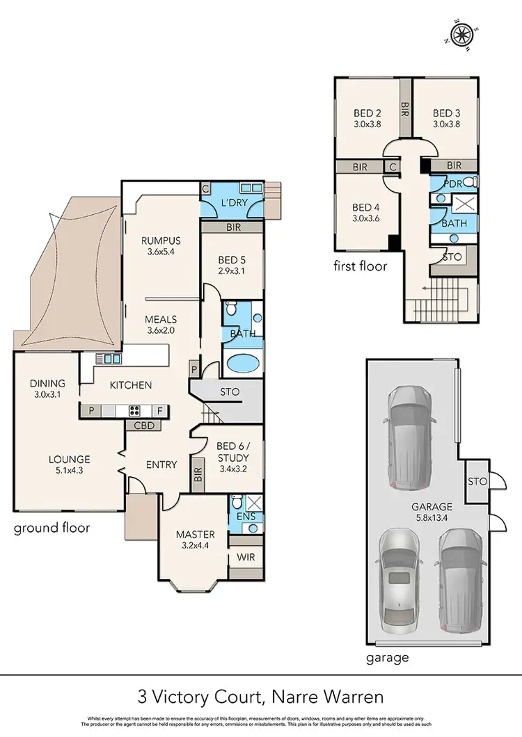 Floorplan of Homely house listing, 3 Victory Court, Narre Warren VIC 3805