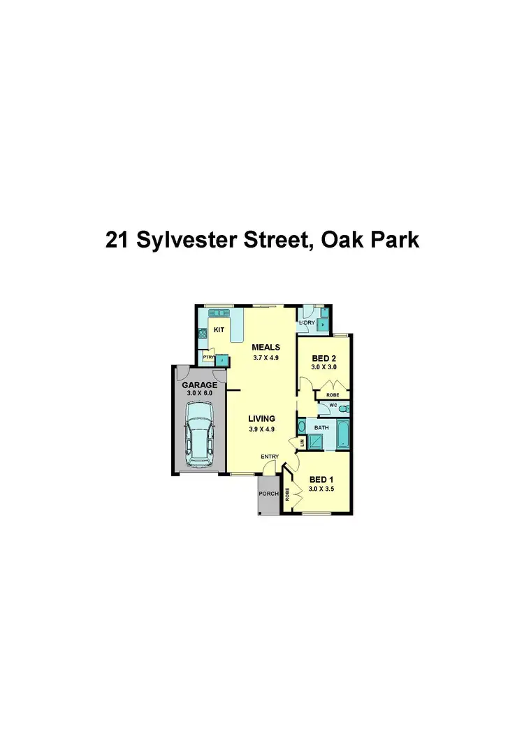 Floorplan of Homely villa listing, 21 Sylvester Street, Oak Park VIC 3046