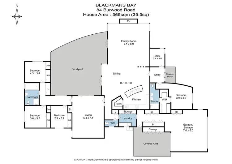 Floorplan of Homely house listing, 84 Burwood Drive, Blackmans Bay TAS 7052