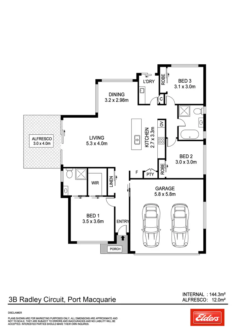 Floorplan of Homely villa listing, 3b Radley Circuit, Thrumster NSW 2444