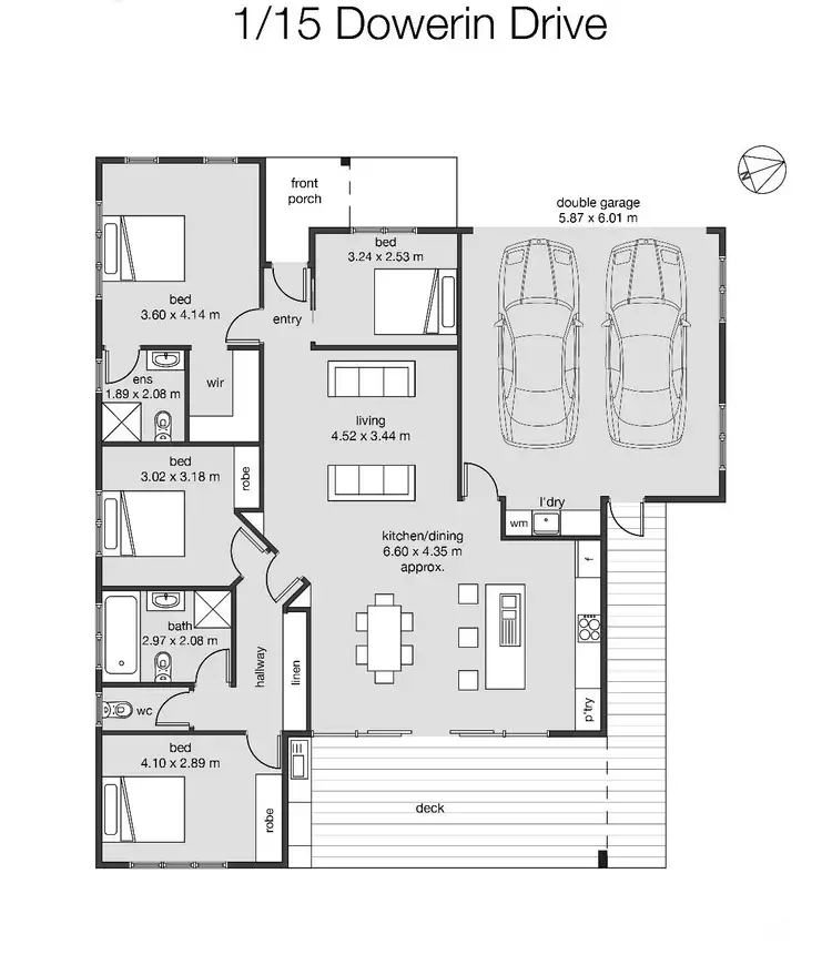 Floorplan of Homely house listing, 1/15 Dowerin Drive, Legana TAS 7277