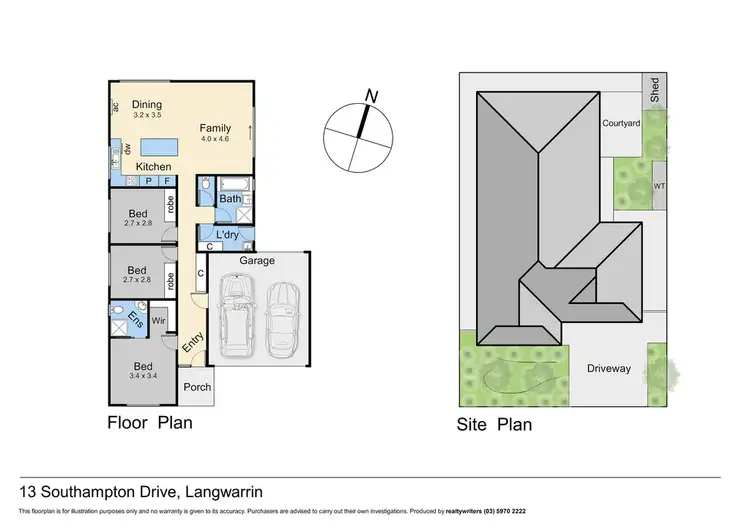 Floorplan of Homely unit listing, 13 Southampton Drive, Langwarrin VIC 3910