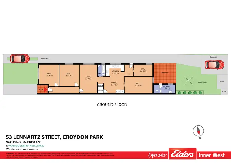 Floorplan of Homely semi-detached listing, 53 Lennartz Street, Croydon Park NSW 2133