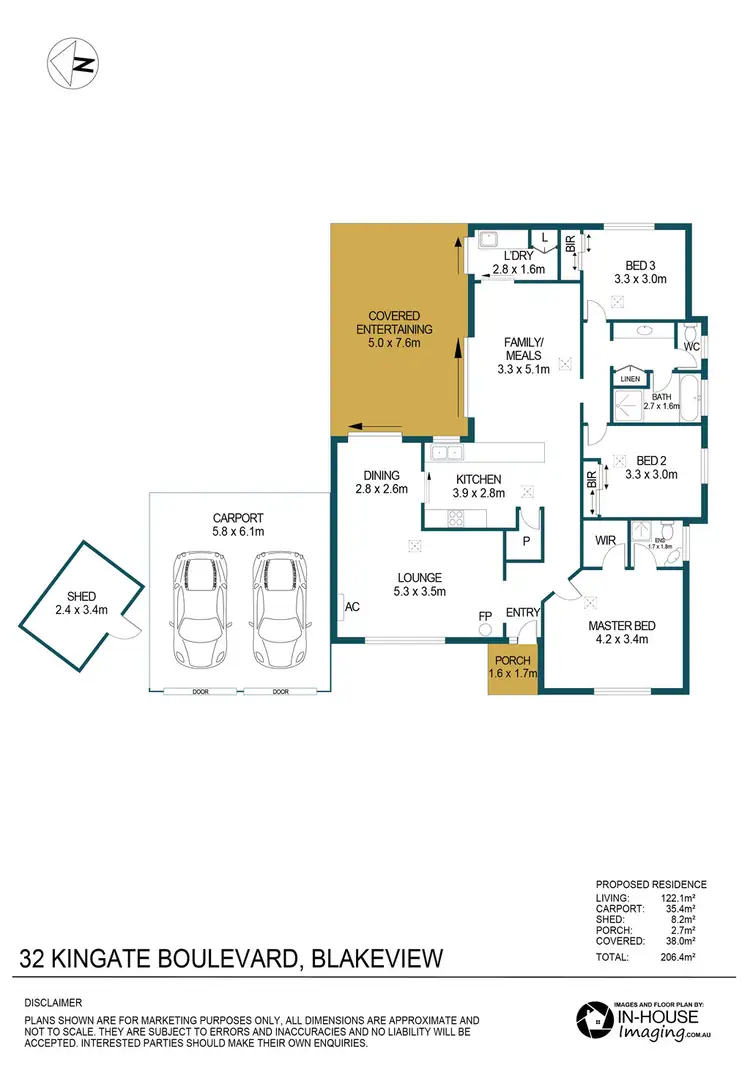 Floorplan of Homely house listing, 32 Kingate Boulevard, Blakeview SA 5114