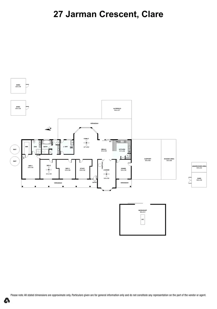Floorplan of Homely house listing, 27 Jarman Crescent, Clare SA 5453