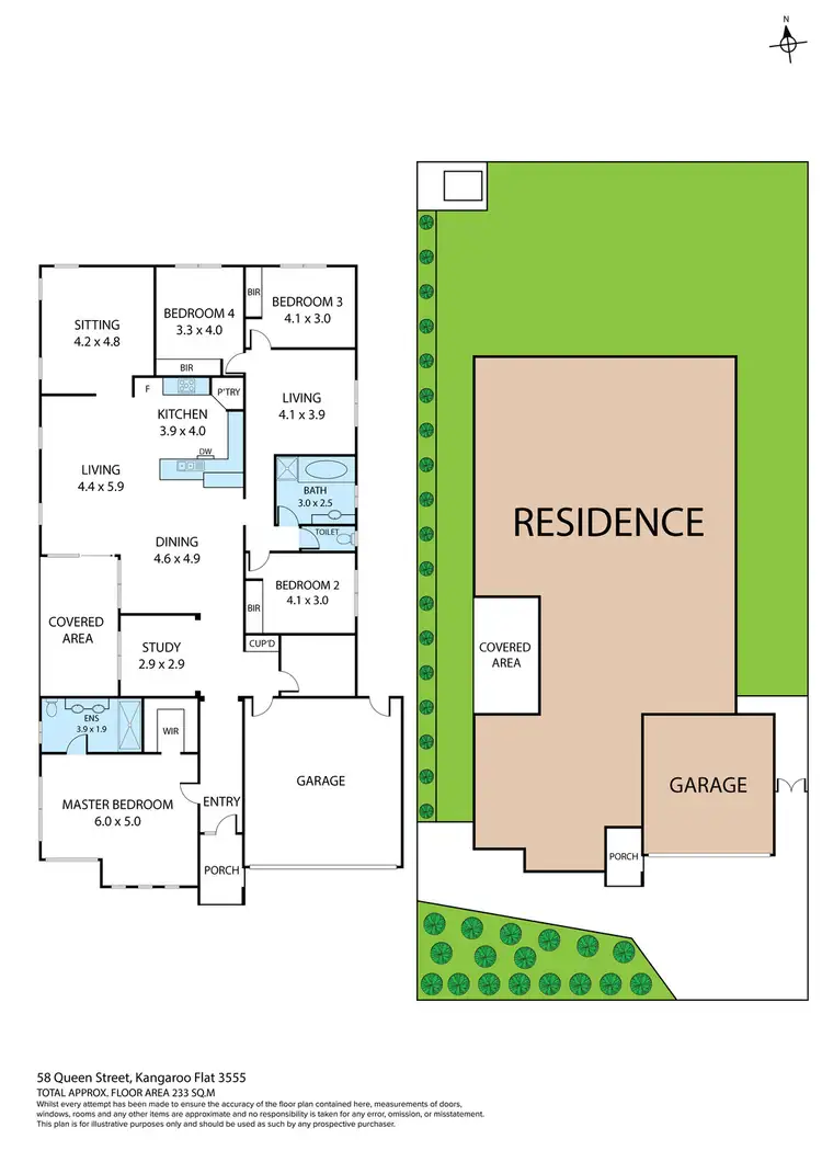 Floorplan of Homely house listing, 58 Queen Street, Kangaroo Flat VIC 3555
