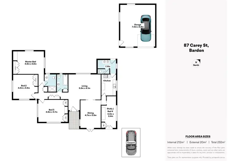 Floorplan of Homely house listing, 87 Carey Street, Bardon QLD 4065