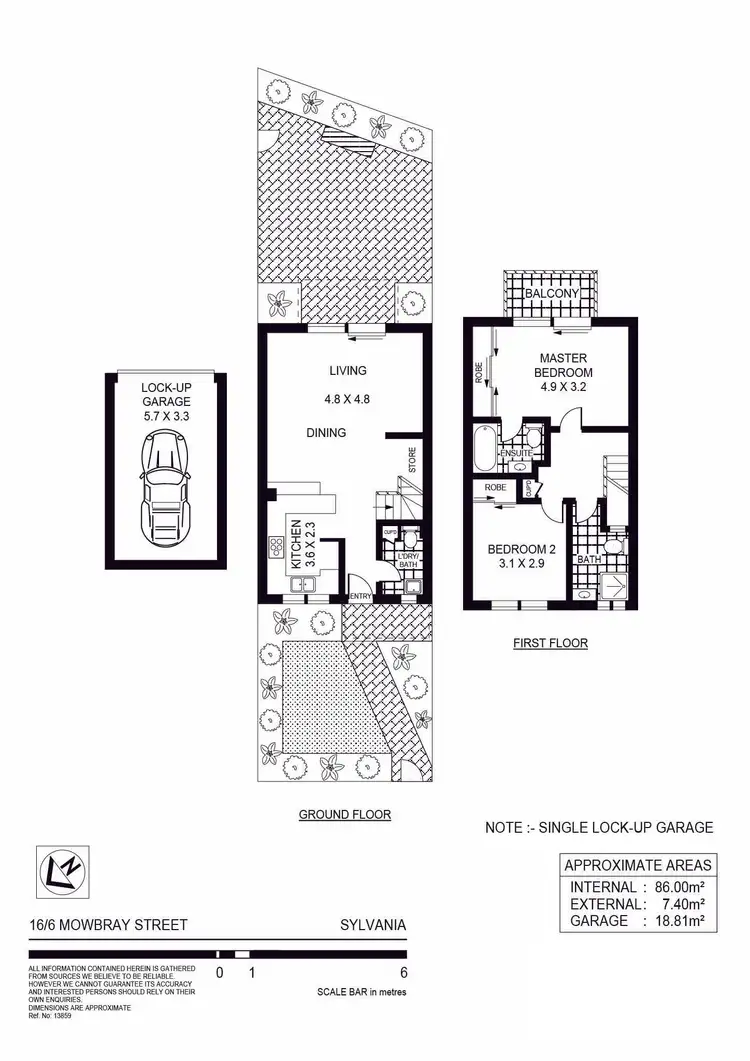 Floorplan of Homely townhouse listing, 16/6 Mowbray Street, Sylvania NSW 2224