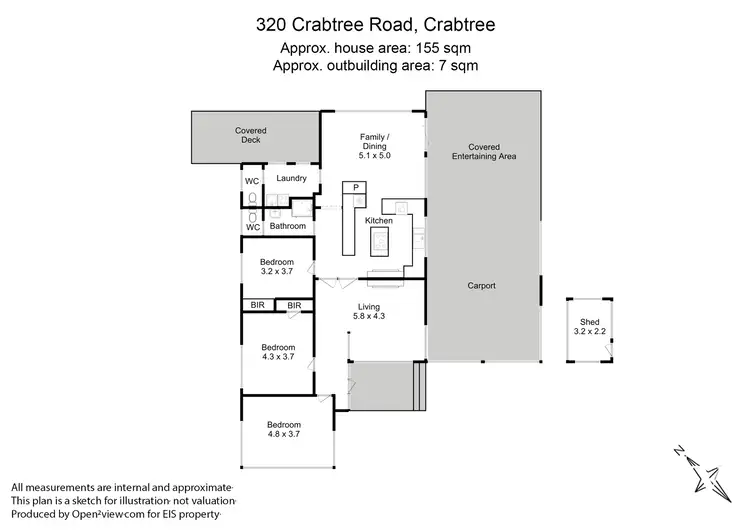 Floorplan of Homely house listing, 320 Crabtree Road, Crabtree TAS 7109