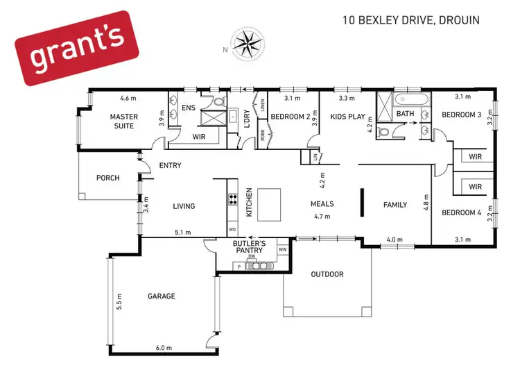 Floorplan of Homely house listing, 10 Bexley Boulevard, Drouin VIC 3818