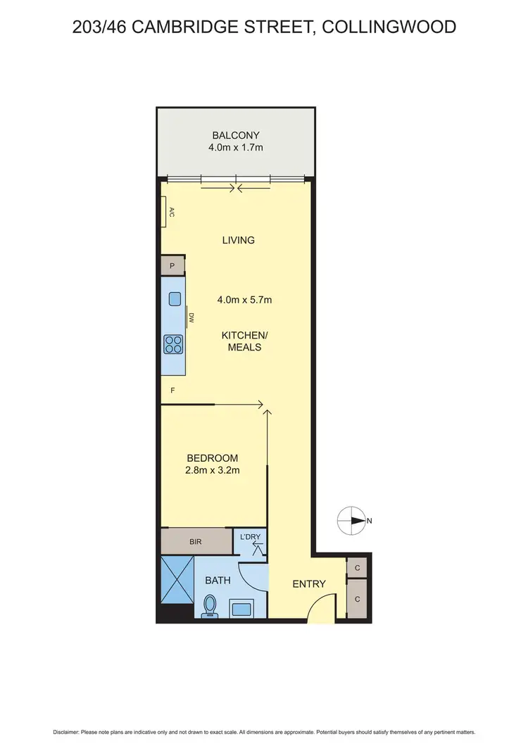 Floorplan of Homely apartment listing, 203/46 Cambridge Street, Collingwood VIC 3066