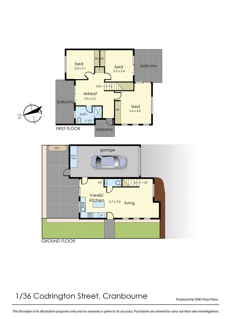 Floorplan of Homely house listing, 1/36 Codrington Street, Cranbourne VIC 3977