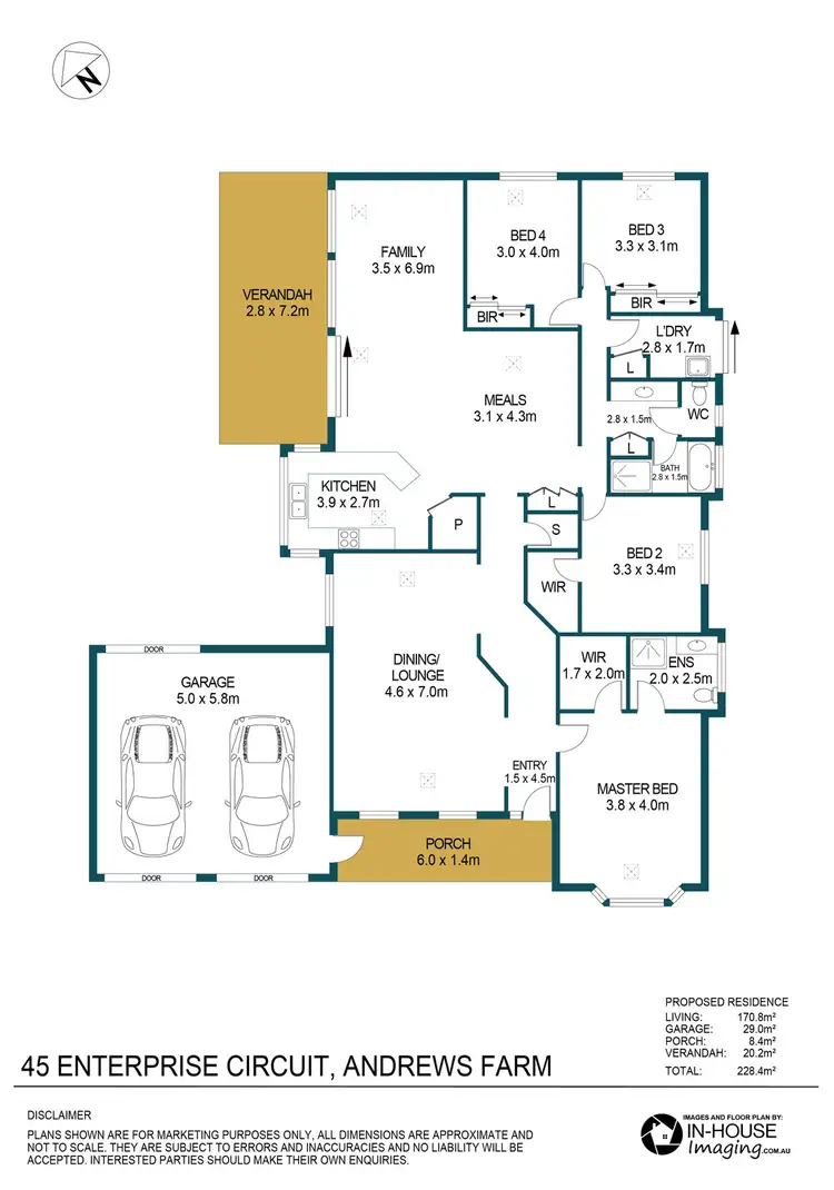 Floorplan of Homely house listing, 45 Enterprise Circuit, Andrews Farm SA 5114
