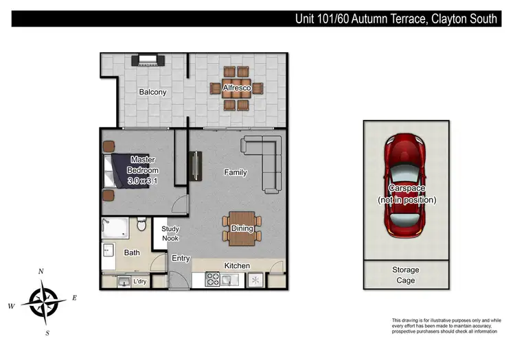 Floorplan of Homely apartment listing, 101/60 Autumn Terrace, Clayton South VIC 3169