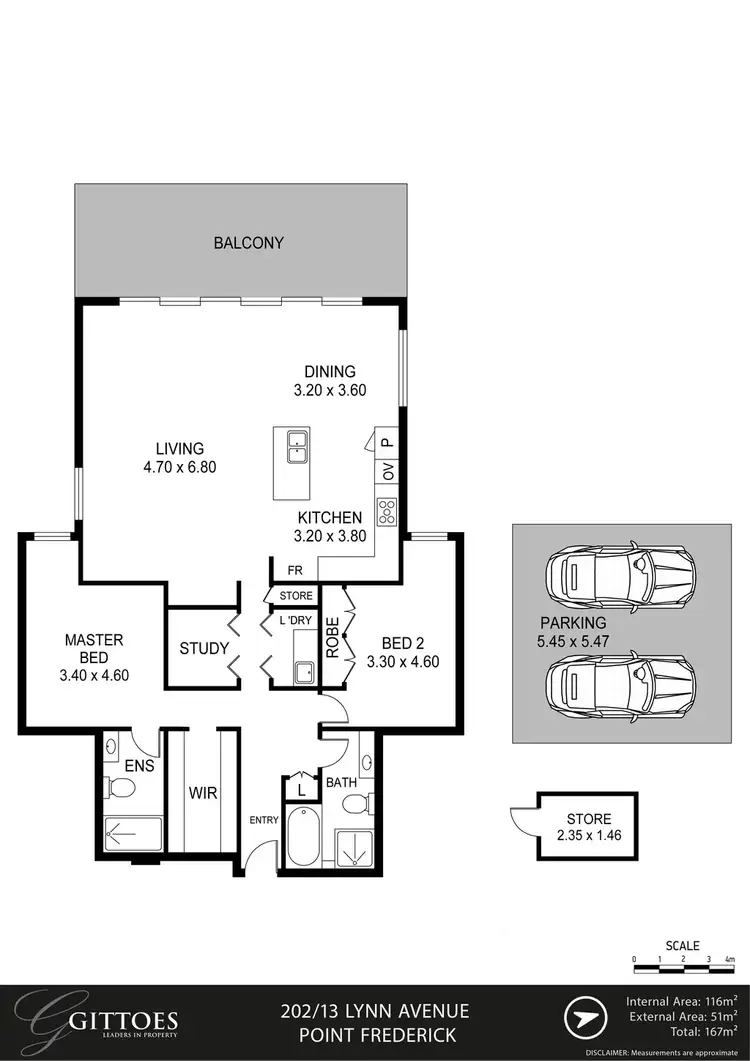Floorplan of Homely apartment listing, 202/13 Lynn Avenue, Point Frederick NSW 2250