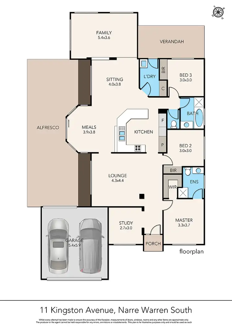 Floorplan of Homely house listing, 11 Kingston Avenue, Narre Warren South VIC 3805