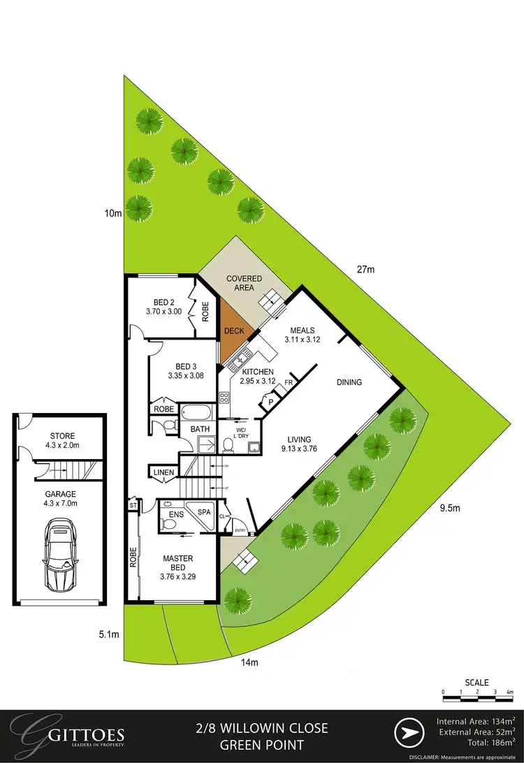 Floorplan of Homely semi-detached listing, 2/8 Willowin Close, Green Point NSW 2251