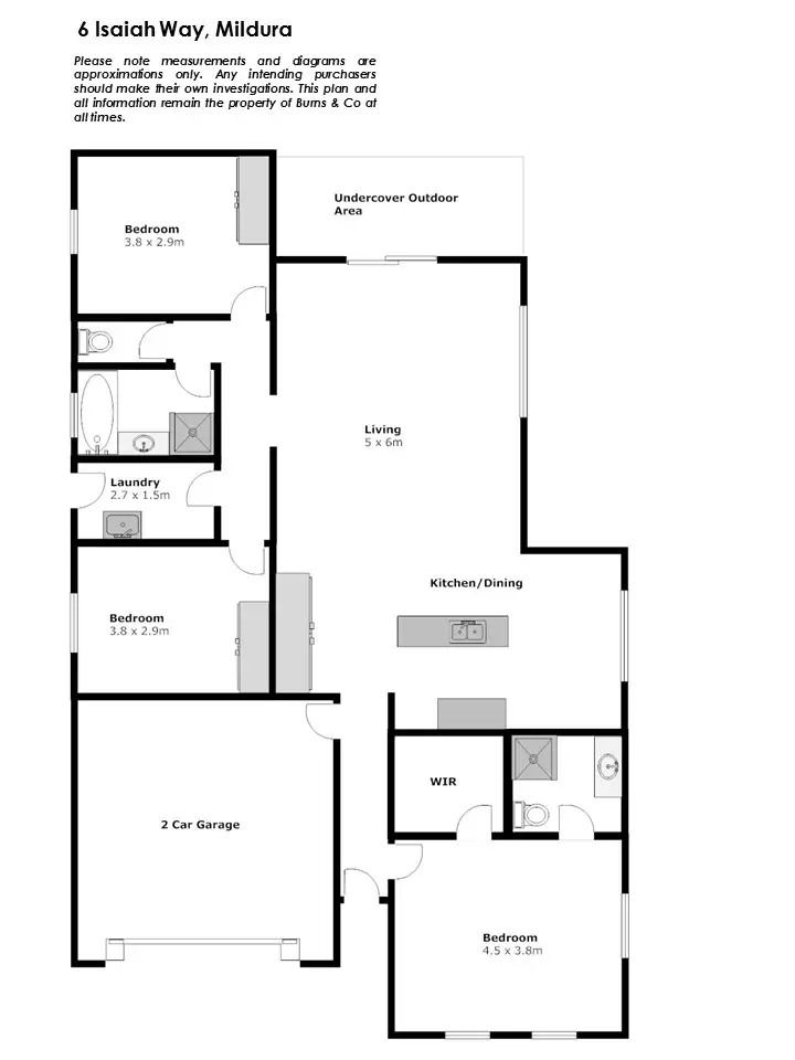 Floorplan of Homely house listing, 6 Isaiah Way, Mildura VIC 3500