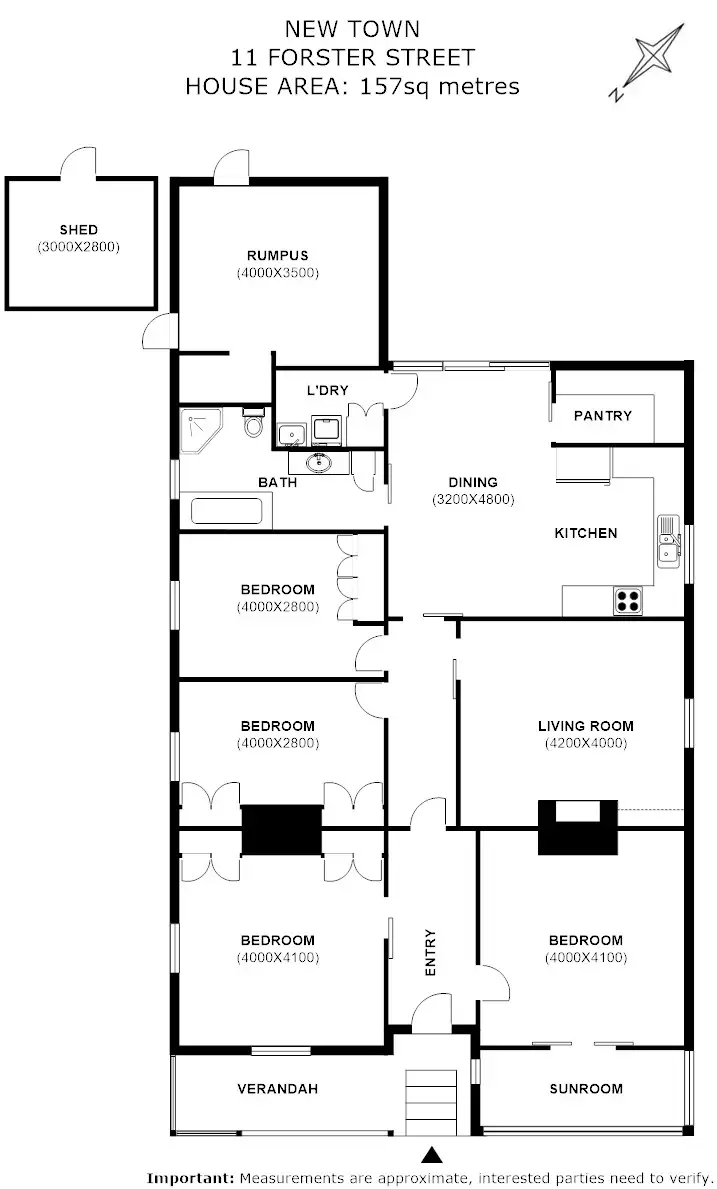 Floorplan of Homely house listing, 11 Forster Street, New Town TAS 7008