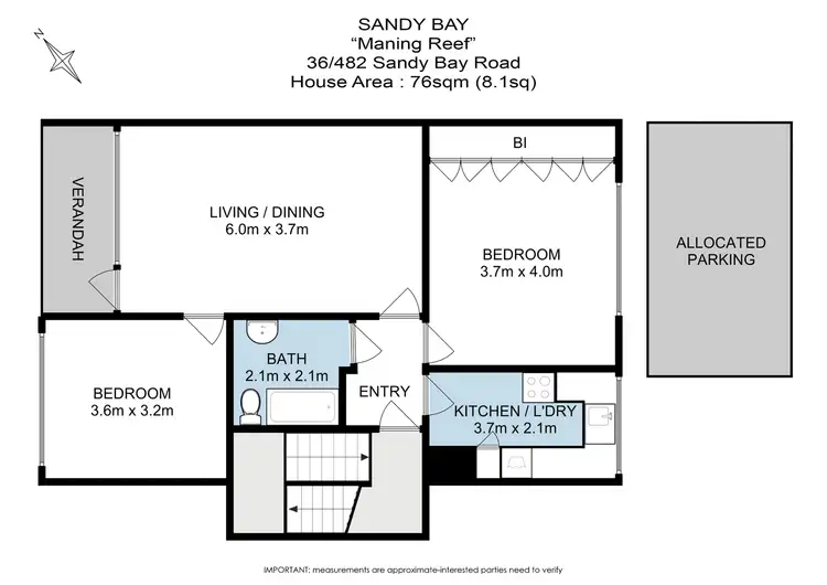 Floorplan of Homely unit listing, 36/482 Sandy Bay Road, Sandy Bay TAS 7005