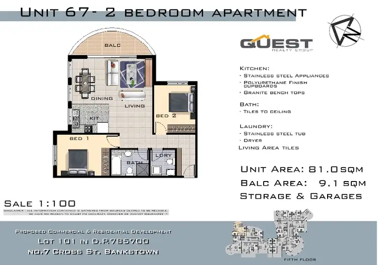 Floorplan of Homely unit listing, 67/7-9 Cross Street, Bankstown NSW 2200