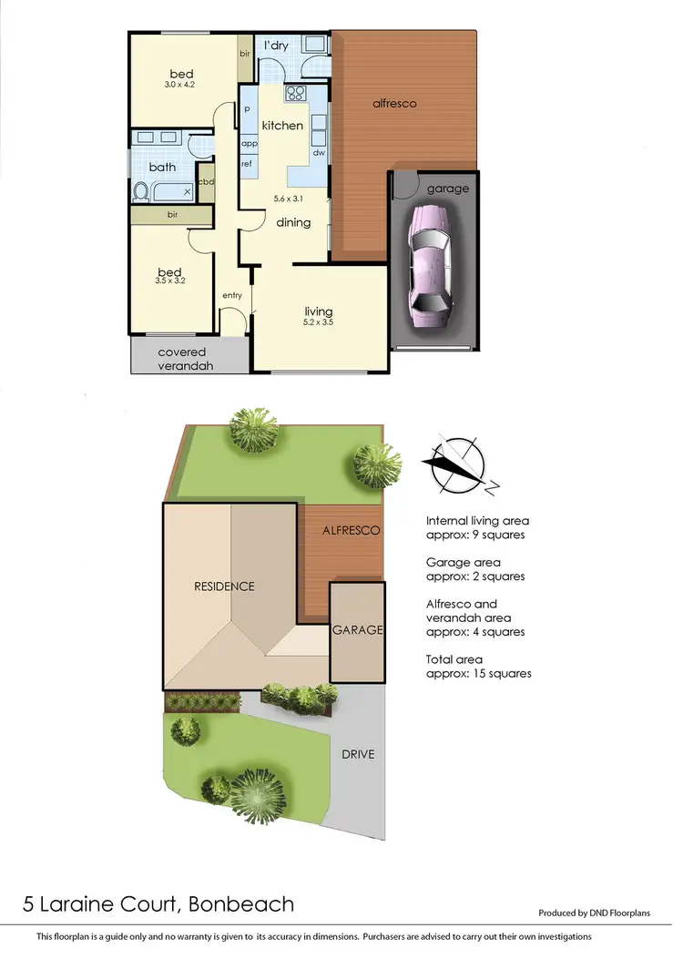 Floorplan of Homely villa listing, 5 Laraine Court, Bonbeach VIC 3196