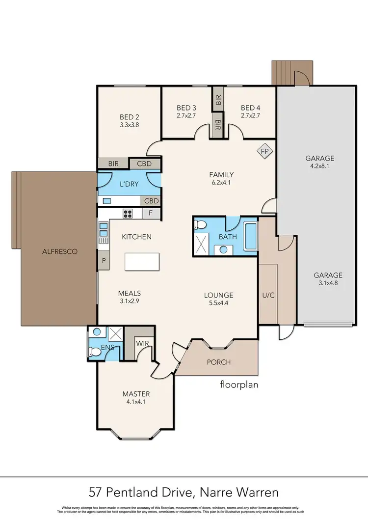 Floorplan of Homely house listing, 57 Pentland Drive, Narre Warren VIC 3805