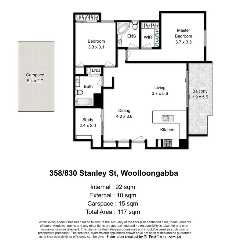 Floorplan of Homely apartment listing, 358/803 Stanley Street, Woolloongabba QLD 4102