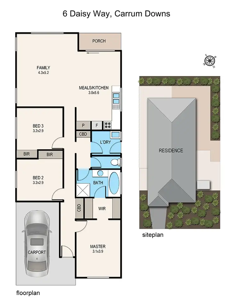 Floorplan of Homely house listing, 6 Daisy Way, Carrum Downs VIC 3201