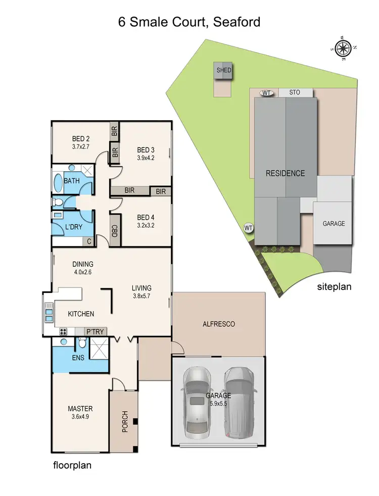 Floorplan of Homely house listing, 6 Smale Court, Seaford VIC 3198