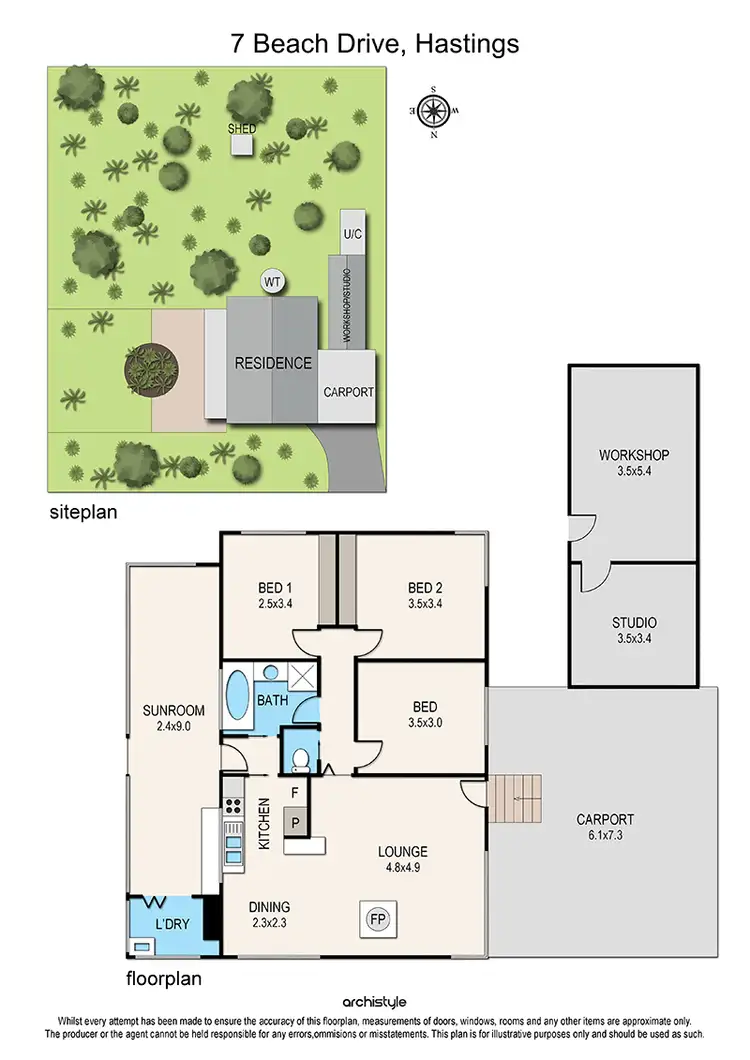 Floorplan of Homely house listing, 7 Beach Drive, Hastings VIC 3915