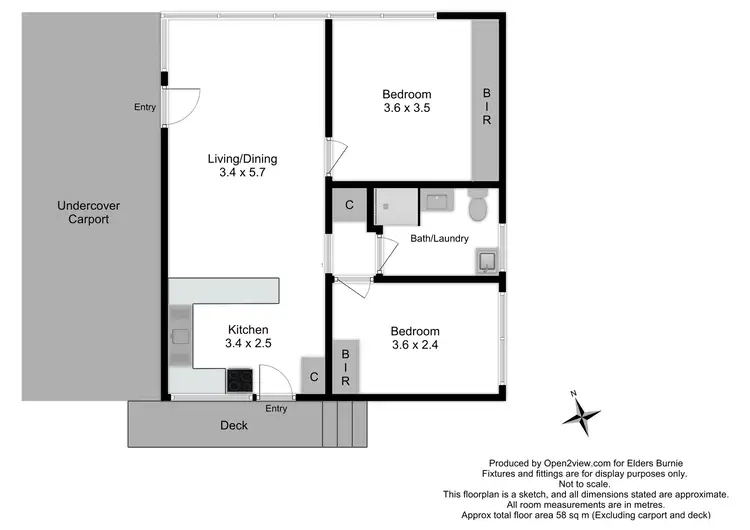 Floorplan of Homely unit listing, 1/14 Howe Street, Park Grove TAS 7320