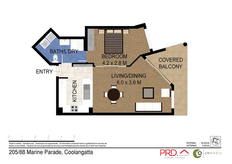 Floorplan of Homely unit listing, 205/88 Marine Parade, Coolangatta QLD 4225