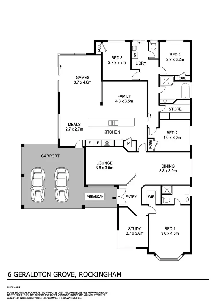 Floorplan of Homely house listing, 6 Geraldton Grove, Rockingham WA 6168